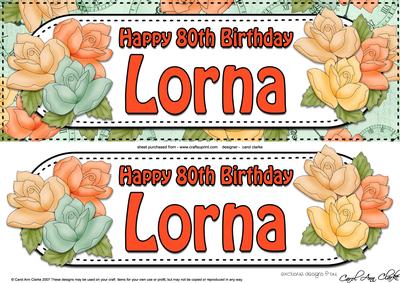 Large Dl 80th Birthday Lorna Roses & 3D Decoupage