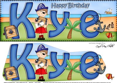 Large Dl Birthday Kye Pirates & 3D Decoupage