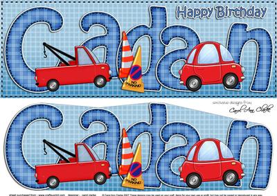 Large Dl Birthday Cadan Cars & 3D Decoupage