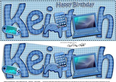 Large Dl Birthday Keith Gadgets & Gismos & 3D Decoupage