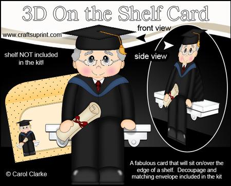 3D on the Shelf Card Kit - Little Graduate Old Man Elmer