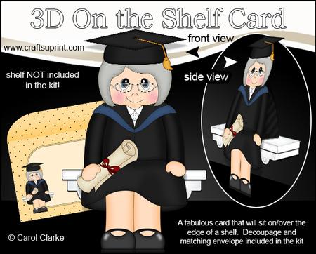 3D on the Shelf Card Kit - Little Graduate Old Lady Elanor