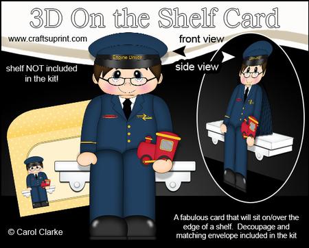 3D on the Shelf Card Kit - Little Engine Driver Nicolas