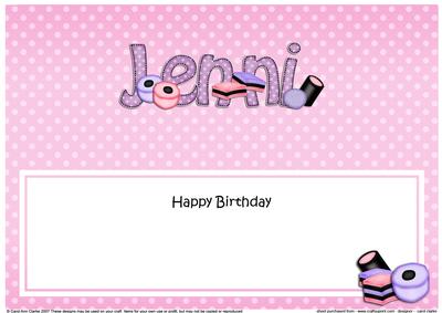 Large Dl Birthday Jenni Liquorice Allsorts Insert