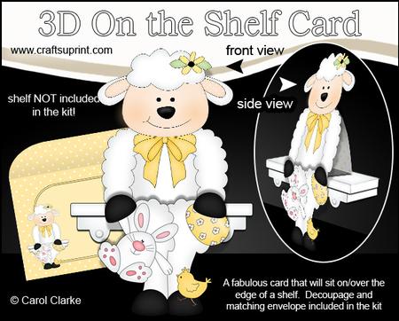 3D on the Shelf Card Kit - Little Easter Lamb's Bunny & Egg