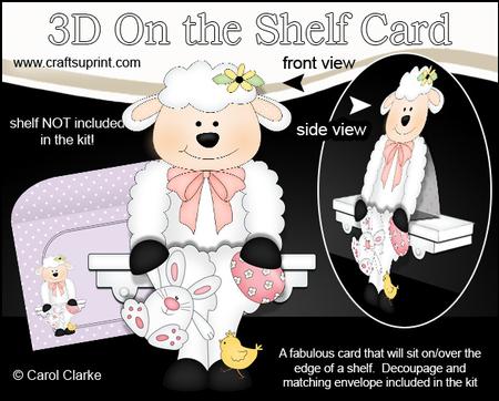3D on the Shelf Card Kit - Little Easter Lamb's Bunny & Egg