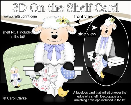 3D on the Shelf Card Kit - Little Easter Lamb's Bunny & Egg
