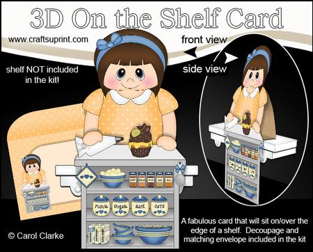 3D on the Shelf Card Kit - Little Cake Decorator Teen Dani