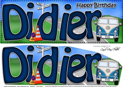 Large Dl Birthday Didier Camper Van 3D Decoupage
