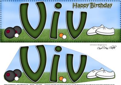 Large Dl Birthday Viv Lawn Bowls 3D Decoupage