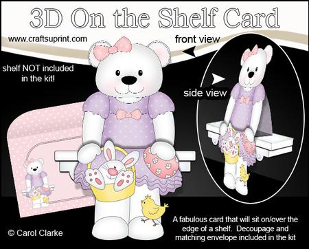 3D on the Shelf Card Kit - Livvy Bear's Easter Bunny Basket
