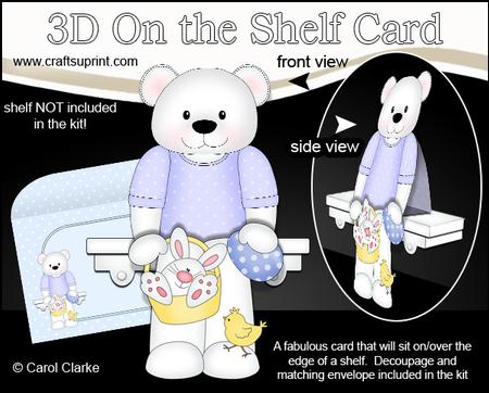 3D on the Shelf Card Kit - Austin Bear's Easter Bunny Basket