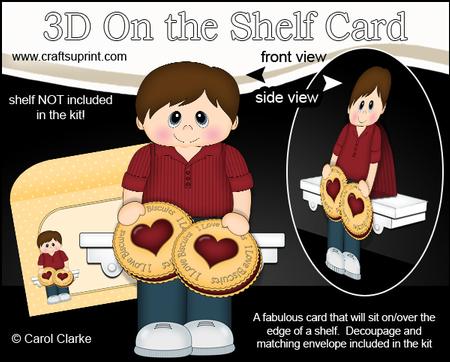 3D on the Shelf Card Kit - Little Jammy Dodger Man Glynn