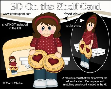 3D on the Shelf Card Kit - Little Jammy Dodger Lady Jana