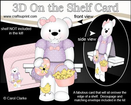 3D on the Shelf Card Kit - Livvy Bear's Easter Chick Basket
