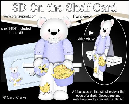 3D on the Shelf Card Kit - Austin Bear's Easter Chick Basket