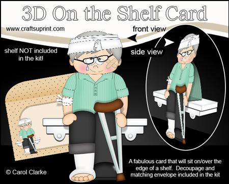 3D on the Shelf Card Kit - Oops Ouch Get Well Vincent