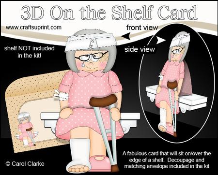 3D on the Shelf Card Kit - Oops Ouch Get Well Margarita