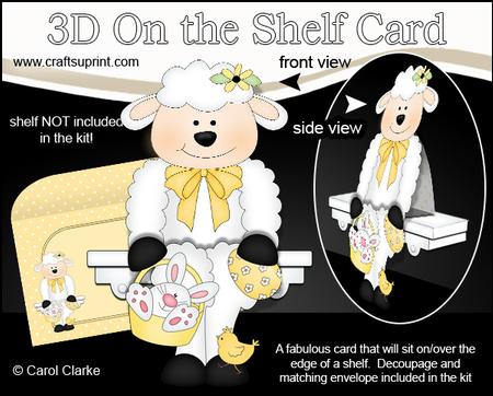 3D on the Shelf Card Kit - Easter Lamb's Bunny Basket & Egg