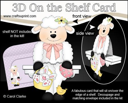 3D on the Shelf Card Kit - Easter Lamb's Bunny Basket & Egg