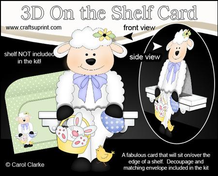 3D on the Shelf Card Kit - Easter Lamb's Bunny Basket & Egg