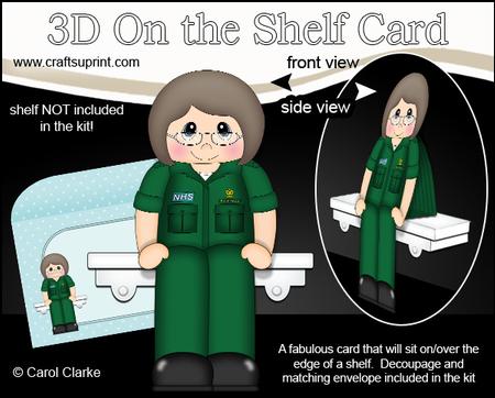 3D on the Shelf Card Kit - Little Nhs Paramedic Rowan