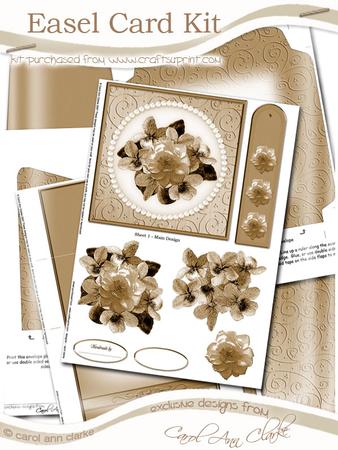Flowers and Pearls Easel Card Kit with 3D Decoupage