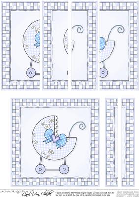 New Baby Boy Quick Card with Side Stacker Topper
