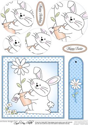 Little Boy Bunny Quick Card with Circle Pyramage Design