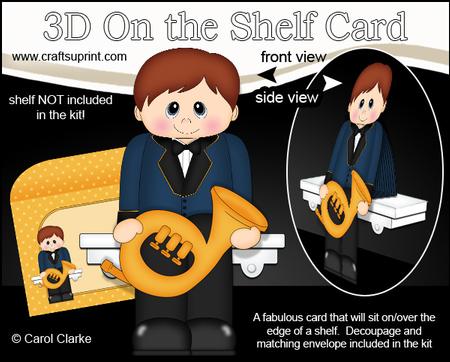 3D on the Shelf Card Kit - Little French Horn Player Dev
