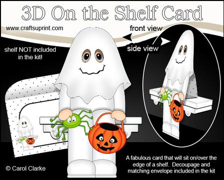 3D on the Shelf Card Kit - Little Fancy Dress Ghost Spyro