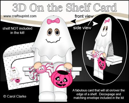 3D on the Shelf Card Kit - Little Fancy Dress Ghost Avira