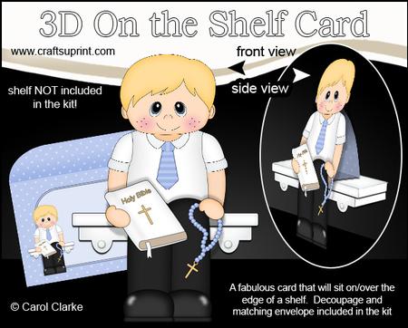 3D on the Shelf Card Kit - 1st Holy Communion Boy Anthony