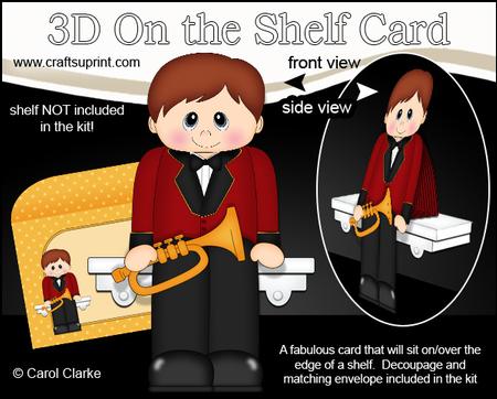 3D on the Shelf Card Kit - Little Trumpet Player Cary