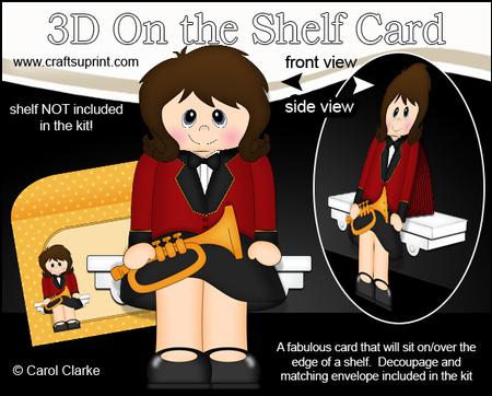 3D on the Shelf Card Kit - Little Trumpet Player Mae
