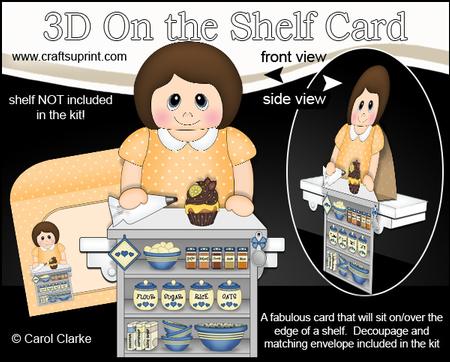 3D on the Shelf Card Kit - Little Cake Decorator Lady Gale