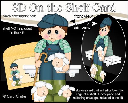 3D on the Shelf Card Kit - Little Sheep Farmer Courtney