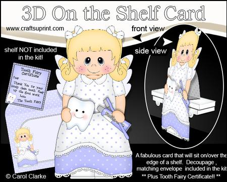 3D on the Shelf Card Kit - Cute Little Tooth Fairy