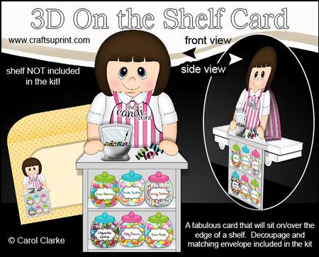 3D on the Shelf Card Kit - Candi Shop Lady Madaline
