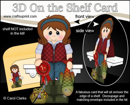 3D on the Shelf Card Kit - Fishing 1st Prize Lady Delilah