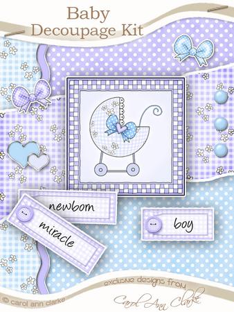 New Baby Boy Kit with 3D Decoupage