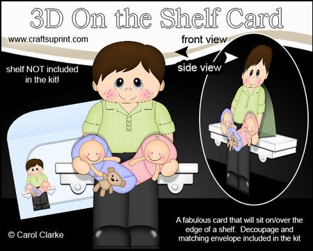 3D on the Shelf Card Kit - Ben New Daddy of Baby Twins
