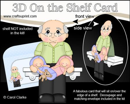 3D on the Shelf Card Kit - Edgar New Grandad of Baby Twins