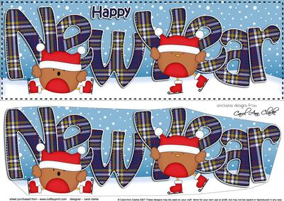 Large Dl New Year Bobbin Robin 3D Decoupage