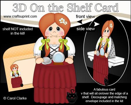 3D on the Shelf Card Kit - Little Gypsy Fortune Teller Dika