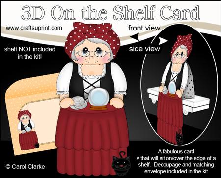 3D on the Shelf Card Kit - Little Gypsy Fortune Teller Omi