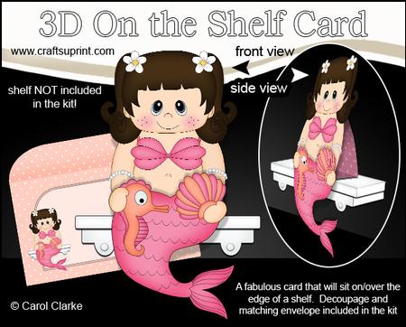 3D on the Shelf Card Kit - Little Mermaid Shelly