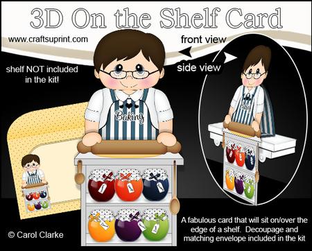3D on the Shelf Card Kit - Little Bake Off Man Melvin
