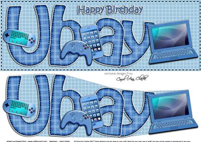 Large Dl Birthday Ubay Gadgets N Gizmos 3D Decoupage