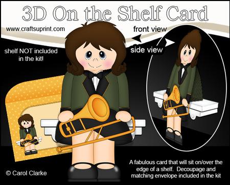 3D on the Shelf Card Kit - Little Trombone Player Rosa